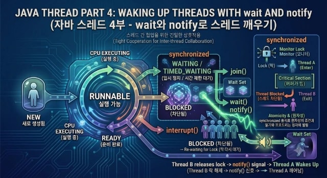 Java Thread 4부 - wait와 notify로 Thread 깨우기 썸네일